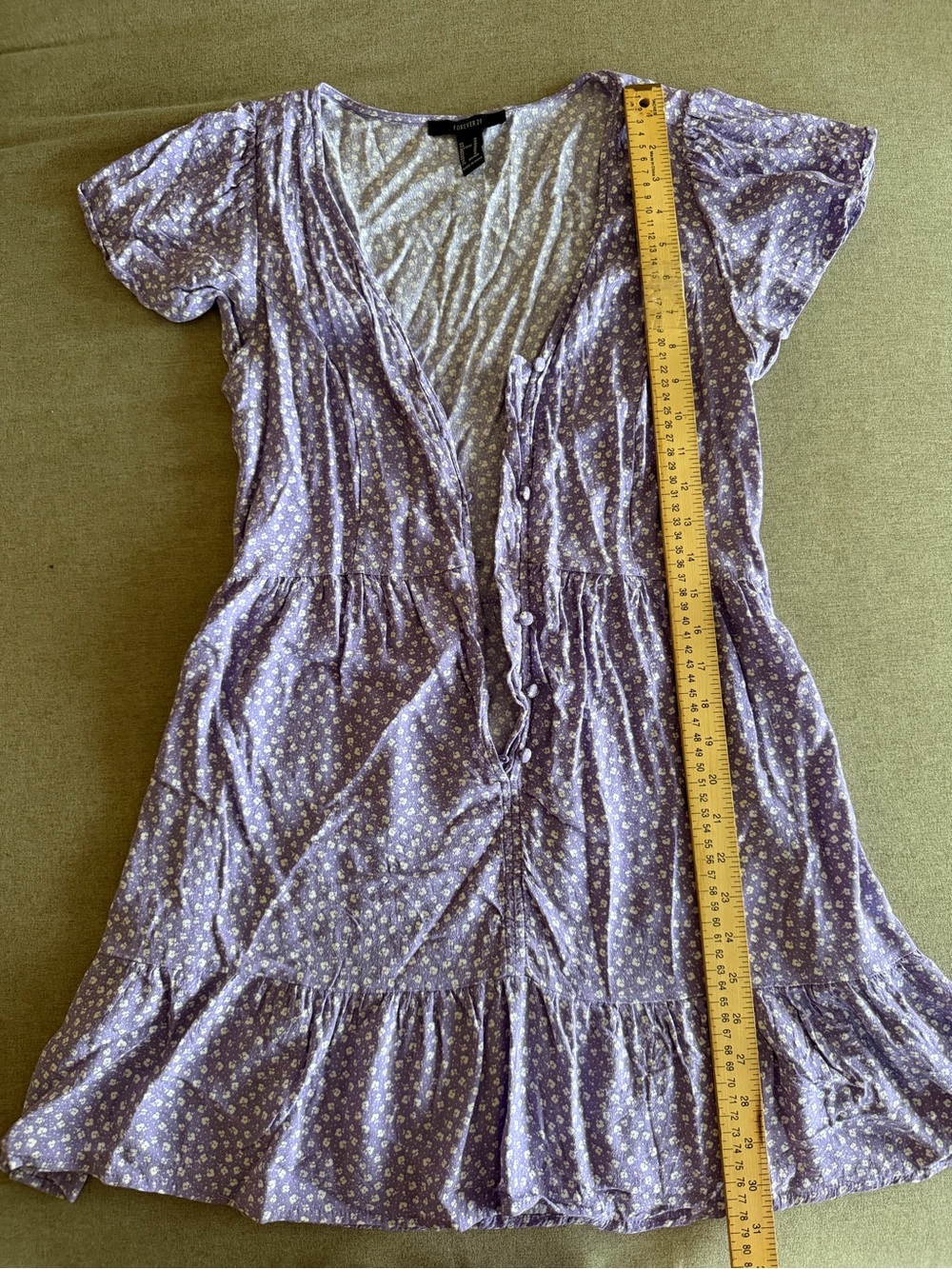 Lavender Floral Button-Front Summer Dress - Women